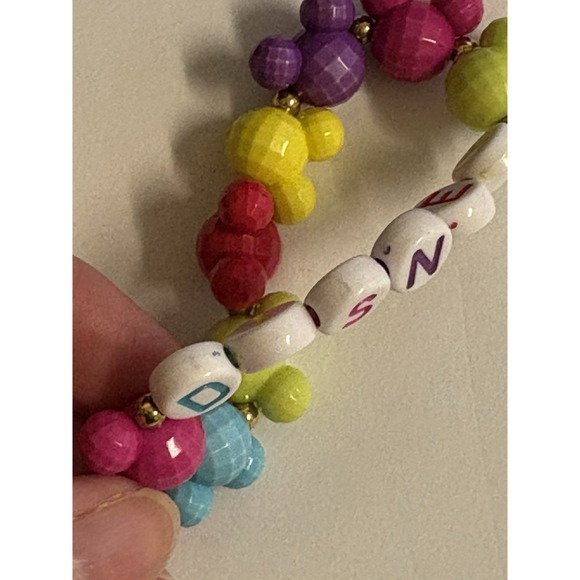 Disney Parks Colorful Mickey Rainbow Bead Stretchy Bracelet - Picture 3 of 3